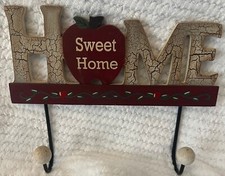Rustic Wood Home Sweet Home Sign Wall Decor 9" x 10.75" Excellent Condition