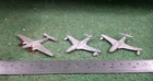 Vintage Dinky Toys Shooting Star x2 & Twin Engined Fighter Airplanes