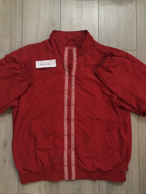 supreme classic logo taping track jacket red