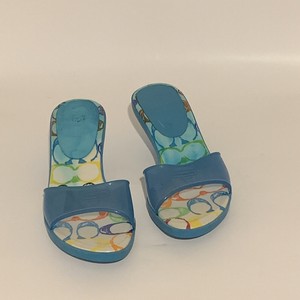 coach blue sandals