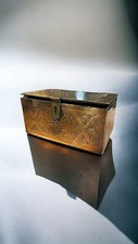 Antique Islamic Brass Casket / Box  With Arabic Calligraphy Koran Box
