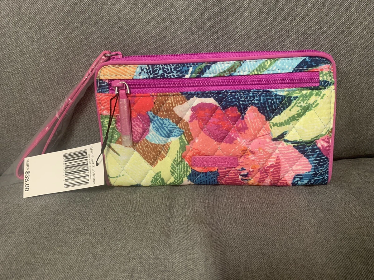 Rfid front zip wristlet hot sale