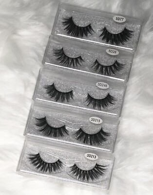 Mink Lashes (Faux)-3D & 5D, 6-Styles