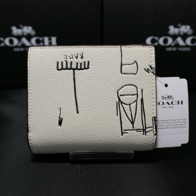 New COACH X Basquiat Jean Michel Wallet Leather C5587 free