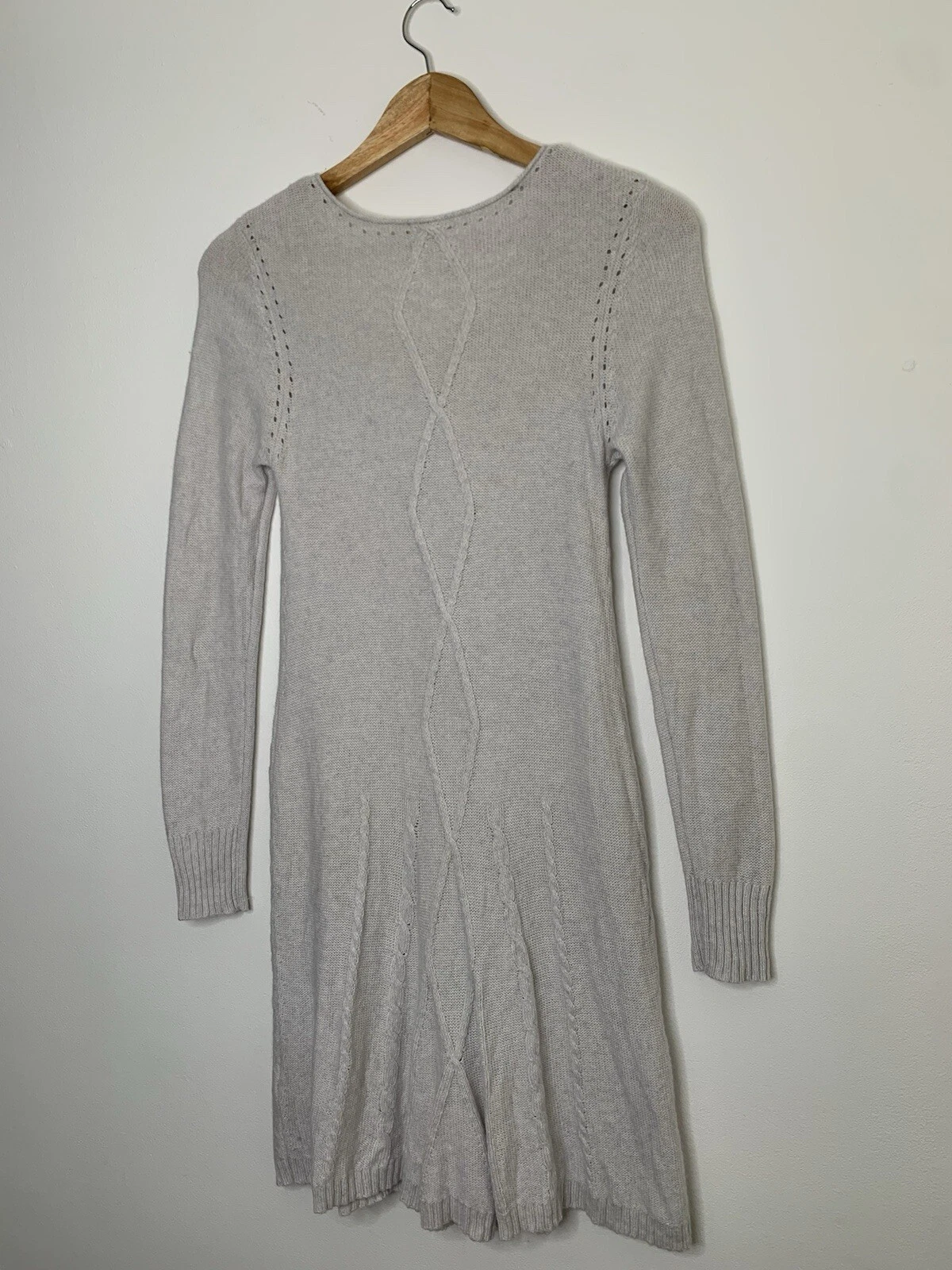 OFF WHITE Abito midi maglia grigio chiaro bianco sporco donna roba bianca taglia 8 small