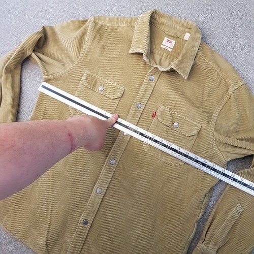 Levis Mens Shirt Large Brown Corduroy Cord Worker Overshirt Jumbo Standard - Picture 5 of 10