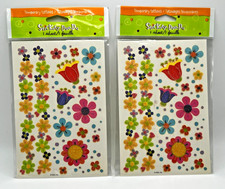 Flower Daisy Glittery Colorful 2 NEW packs Temporary Tattoos