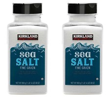 2 PACK - Kirkland Signature, Pure Sea Salt, 30 oz Fine Grain USA