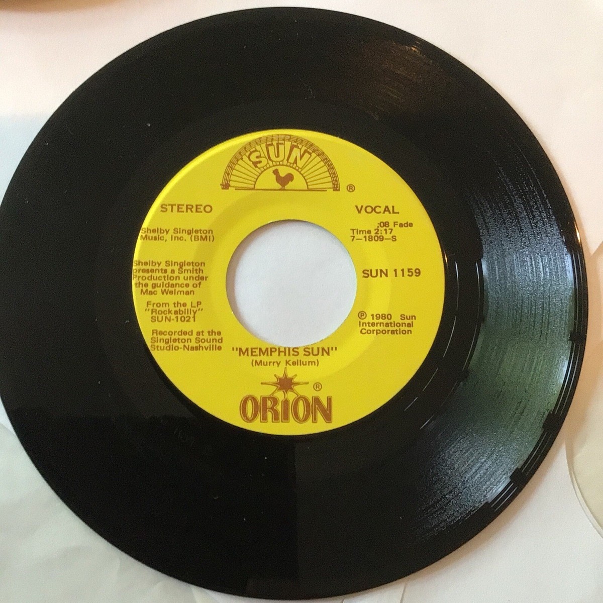 ROCKABILLY REBEL/MEMPHIS SUN SUN 1159 Stereo ORIAN Jimmy Ellis | eBay