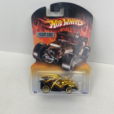 2007 Hot Wheels Fright Cars Series VAMPYRA Gold w Lace Spoke Wheels