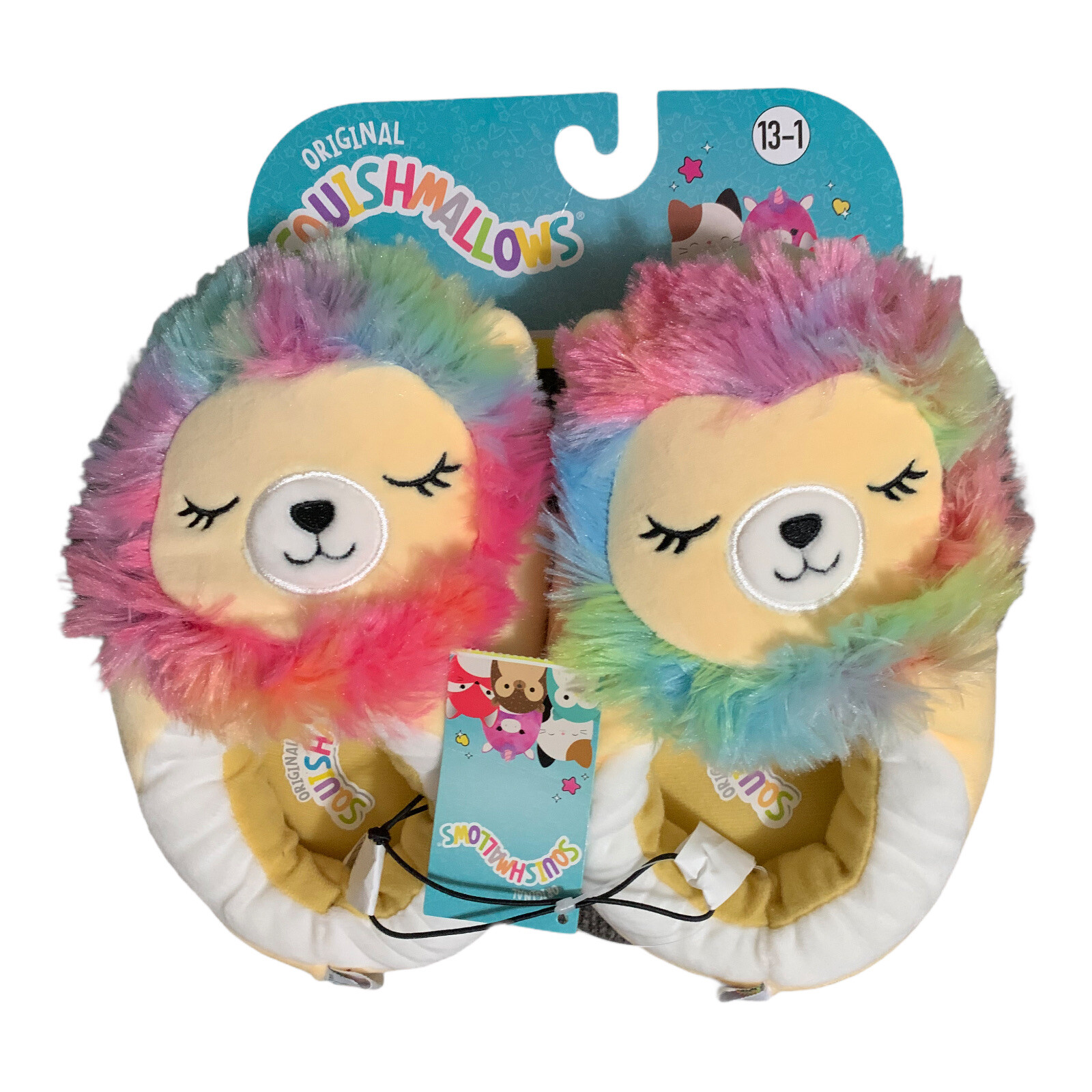 PANTOFOLA D’ORO Squishmallows Ciabatte Unisex Giallo 13 1 Leone Leonard Slip On Comode Morbide Peluche