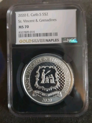 2020 $2 East Caribbean States St. Vincent & Grenadines NGC MS 70 Black Core.