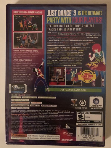 Microsoft Xbox 360 (Target Exclusive Edition) Just Dance 3 - New - Picture 2 of 2
