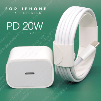 Type C 20W PD Fast Charger Adapter with USB-C Cable For iPhone 14/13/12/11/8/7/6