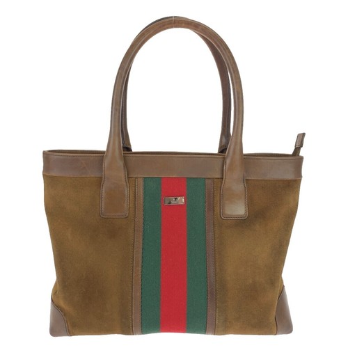 GUCCI 550763 Interlocking G Print Tote Bag Handbag Nylon x Leather