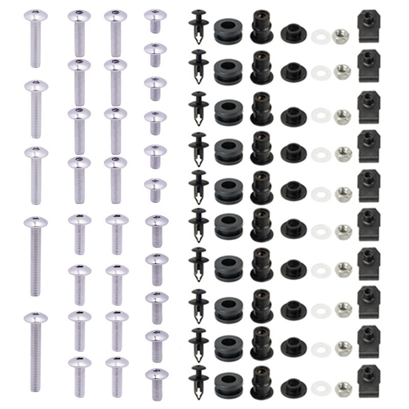 Complete Silver Stainless Fairing Install Bolt Kit for Honda CBR954RR 2002 2003