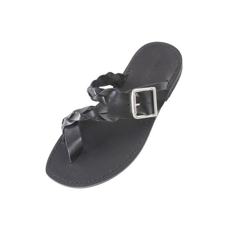 Infradito da uomo in pelle sandali cuoio ciabatte scarpe estive Salento  Nero | eBay