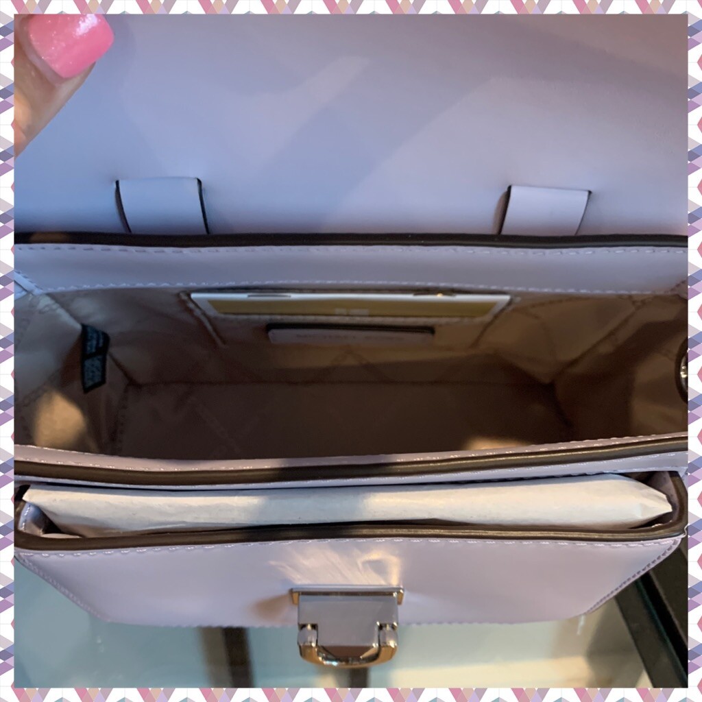 ❤️ Michael Kors Manhattan Leather Lavender Mist/Silver Crossbody image 6