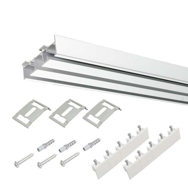 Flachenvorhangschiene Gardinen Innen Lauf Store Vorhang Schiene Gardine 3 Lfg Ebay