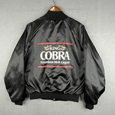 Vintage King Cobra Premium Malt Liquor Anheuser Busch Satin Jacket Small 80s 90s