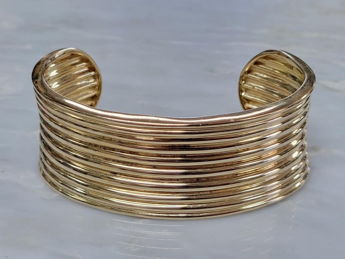 【ROSS SIMONS】ヴィンテージ　バングル　ブレスレット　925 14K Rare VINTAGE Signed Ross Simons 