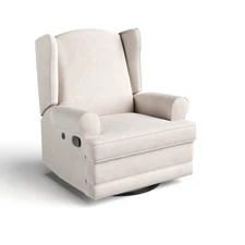 Storkcraft Serenity Wingback Upholstered Recliner Glider - Ivory