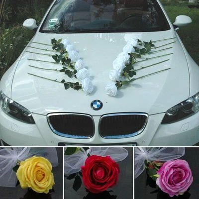 ECHTE ROSEN Auto Schmuck Braut Paar Rose Deko Dekoration hochzeit autoschmuck