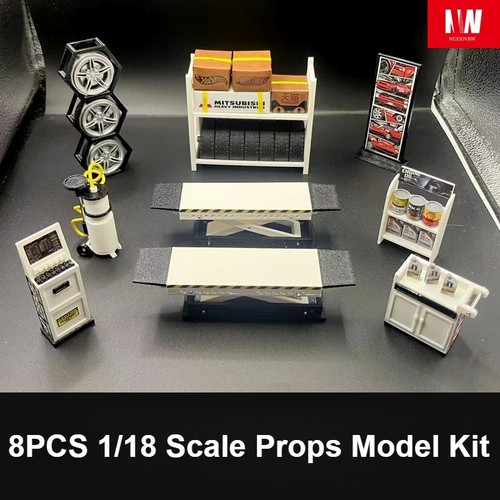 Diorama 1/18 Car Garage Repair Model Set Car Workshop Display Accessories Props - Picture 8 of 14