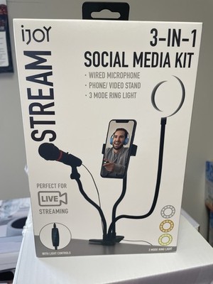 ijoy Studio Social Media Kit (3 in 1) Phone Clip + Tripod + Clip on Ring Light