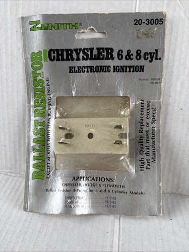 Ballast Resistor 4 prong Zenith Chrysler 6 & 8 Cyl Electronic Ignition 20-3005 - Picture 2 of 6