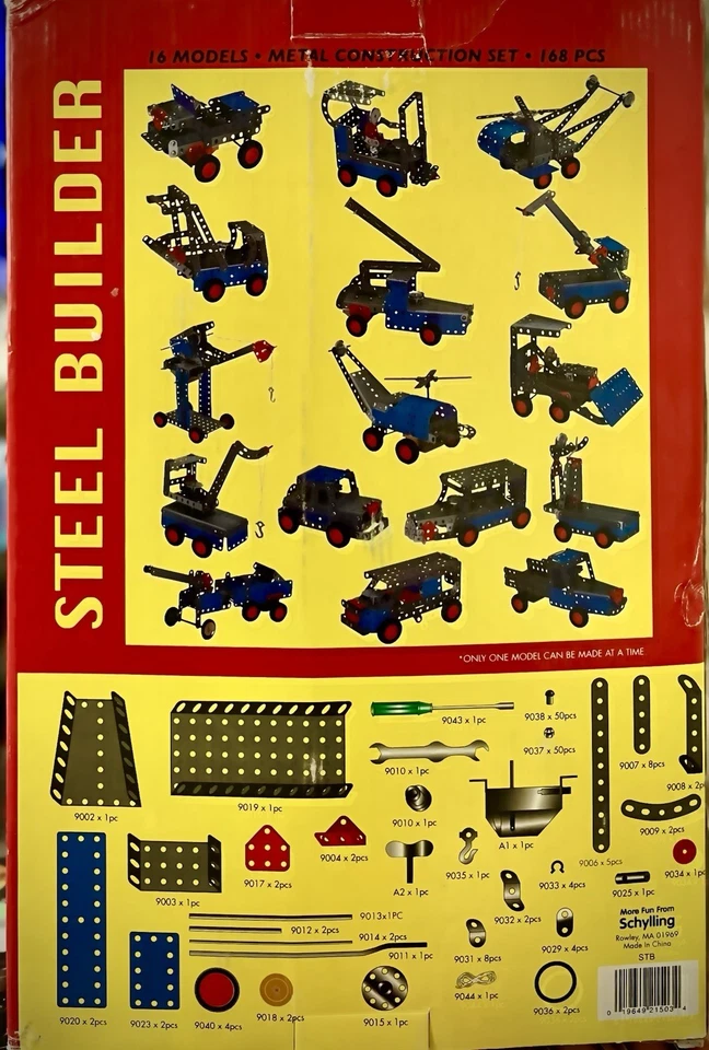 Schylling Steel Erector Builder Construction Set 16 Models 100% Complete + Box - Image 3 of 3