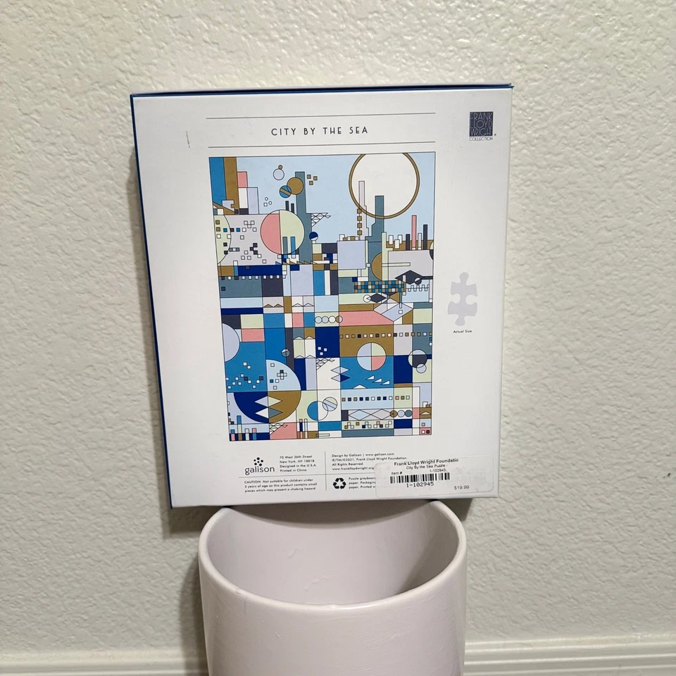 Rompecabezas Frank Lloyd Wright lámina de oro 1000 piezas ciudad junto al mar Foto 2 de 2