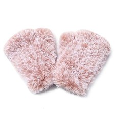 Women Faux Fur Fingerless Gloves - Soft Winter Gloves, Furry Gloves Pink Lover