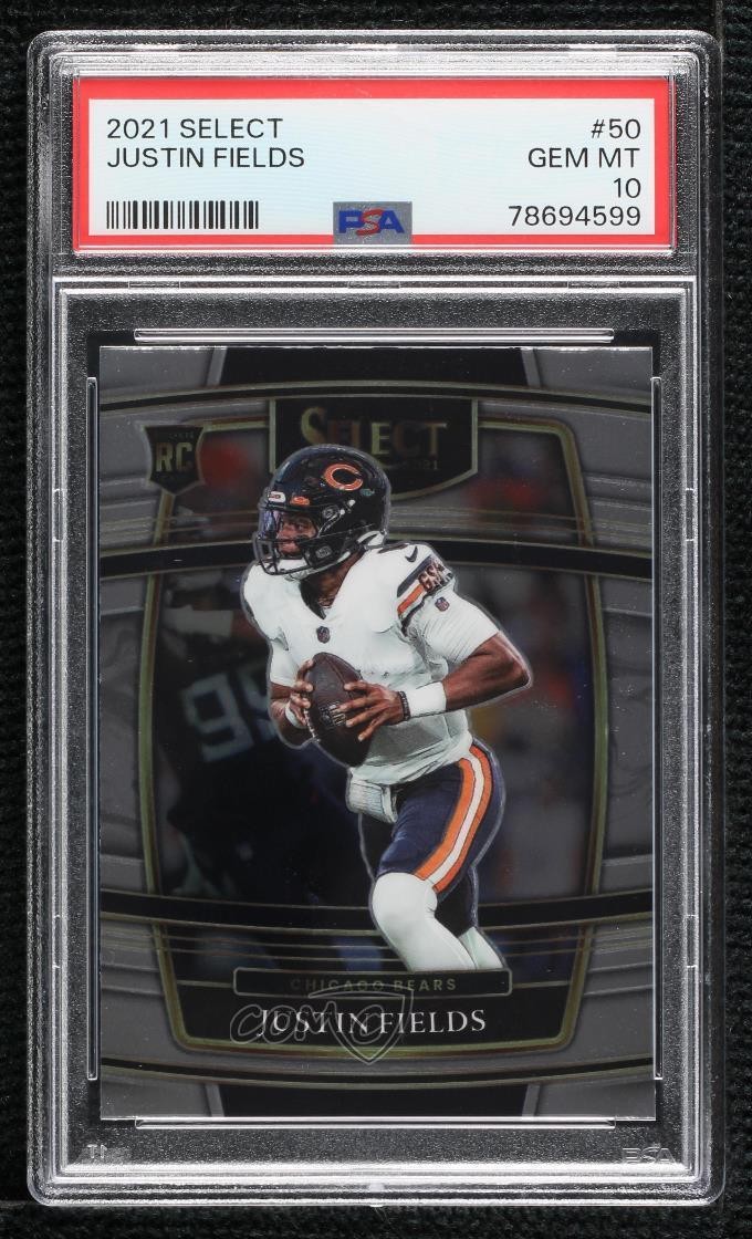 2021 Panini Select Concourse Justin Fields #50 PSA 10 GEM MT Rookie RC 0i76