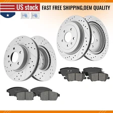 Front Rear Disc Brake Rotors And Ceramic Pads for 2013 - 2017 2018 Cadillac ATS