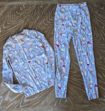 Pottery Barn Kids Winter Penguin Cotton Tight Fit Pajama Set 6 Blue