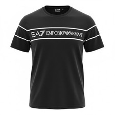 Emporio Armani EA7 Men's Black Graphic Logo Short Sleeve Crew Neck T-Shirt M