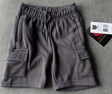 NWT Range Boys Cargo Shorts Size 4 Gray Performance Drawstring Pocket Shorts