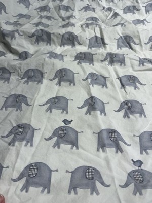Pottery Barn Kids Taylor Elephant Blue Fitted Crib Sheet Toddler Bed