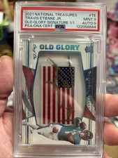 2021 Panini National Treasures Travis Etienne Jr. Old Glory Signature 1/1 PSA 9