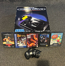 SEGA Mega Drive PAL Boxed Console all inserts + 5 games & extra control working