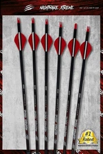 NIGHTMARE XTREME 300  350 500 spine Complete Arrow 6/Pack  Fletched CUSTOM CUT