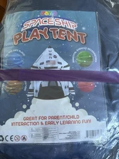 Rocket Ship Play Tent Pop up Play Tent Kids Indoor Outdoor Spaceship Playhouse