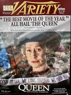 Helen Mirren signed The Queen Variety Magazine. Oscar Winner