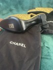 CHANEL Gold Glitter Slingback Block Heel Cap Toe Logo Women's Heels US 8.5 — photo 10