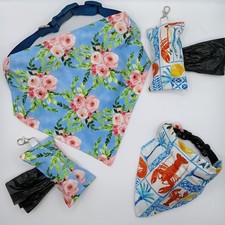 Floral Seafood Reversible over the Collar Dog Bandanas