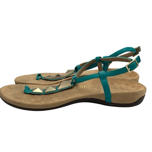 Women’s Vionic Nala Teal Toe Post Sandals Size 10.5 ? Studded Turquoise Thongs - Picture 6 of 12