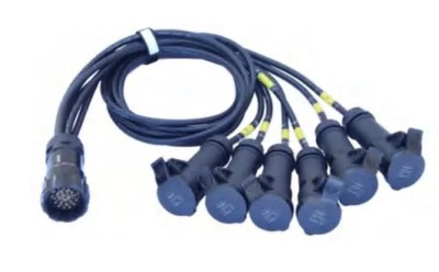 20m Socapex 19-Pin to CEE 16A 3P Female Split Cable-380V 63A Power Distribution