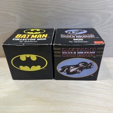 BATMAN Collector Mugs Vintage 1989 by Applause/DC Comics Batsignal/ Batmobile
