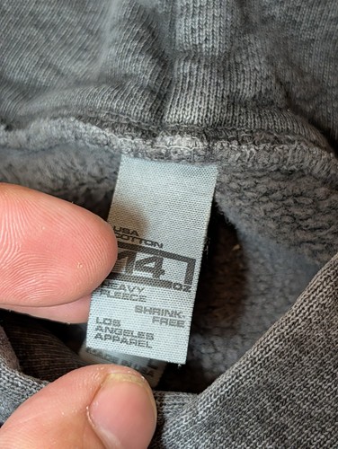 Los Angeles Apparel Hoodie L Gray Sweatshirt Heavy Fleece Glide Harm Reduction - Picture 7 of 10